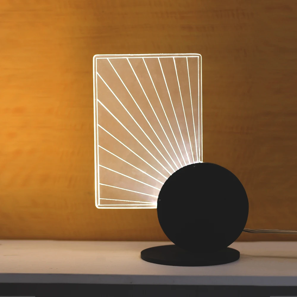 

Lamplo Creative 3D Stereo Vision LED Desk Lamp Acrylic Lampshade LED Light for Living Room Bedroom Reading Lamp Cafe shop