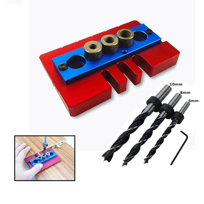 Woodworking Splicing Board Hole Opener Locator W/ Drills Tenon Punchers Positioning Dowelling Jig Tools DIY | Инструменты