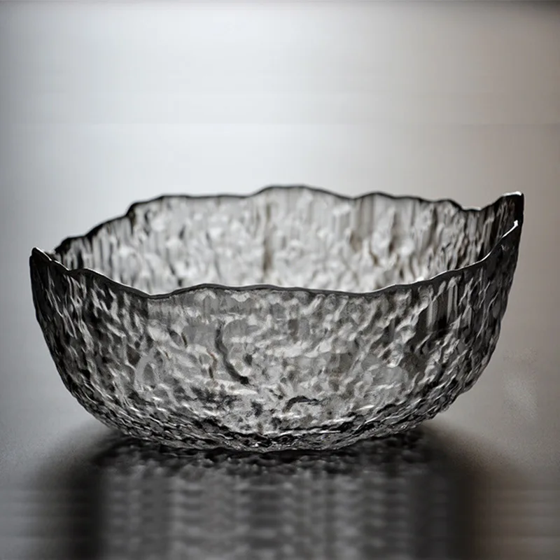 Cup High capacity Handmade hammer stripe heat-resistant glass washed fruit plate Tea residue bucket Kung Fu tea set accessories