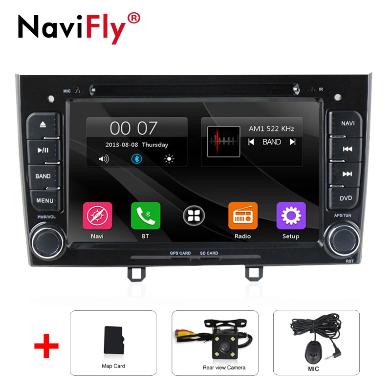 Автомобильный аудио плеер для peugeot 408 308 308SW 2din DVD мультимедиа с gps навигацией SD карта Bluetooth стерео - Цвет: add view camera
