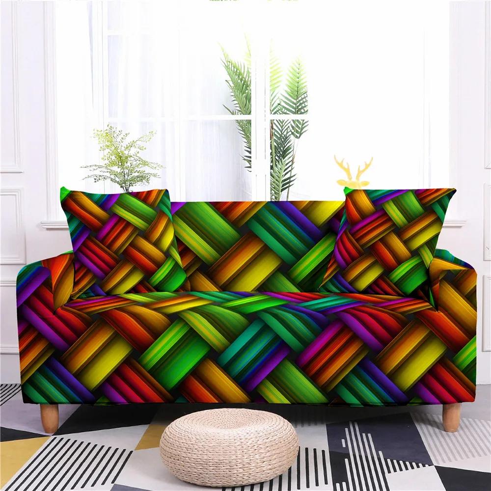 

Weave Flower Printed Elastic Sofa Cover For Living Room Sofa Slipcover Couch Cover 1/2/3/4 Seater Sofa Cover