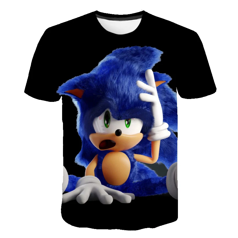 Забавная футболка для мальчиков и девочек с 3D звуковым принтом Mario Super sonic костюм