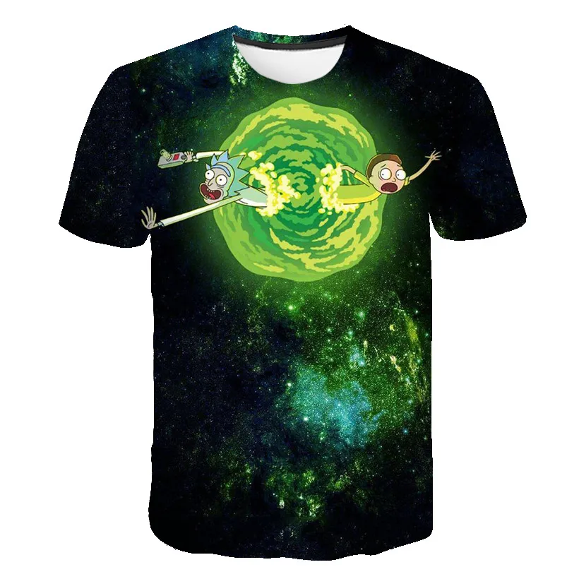 Venta caliente Galaxy espacio y Rick 3D t camisa de los hombres las mujeres camisetas verano аниме камисета Манга|Мужские