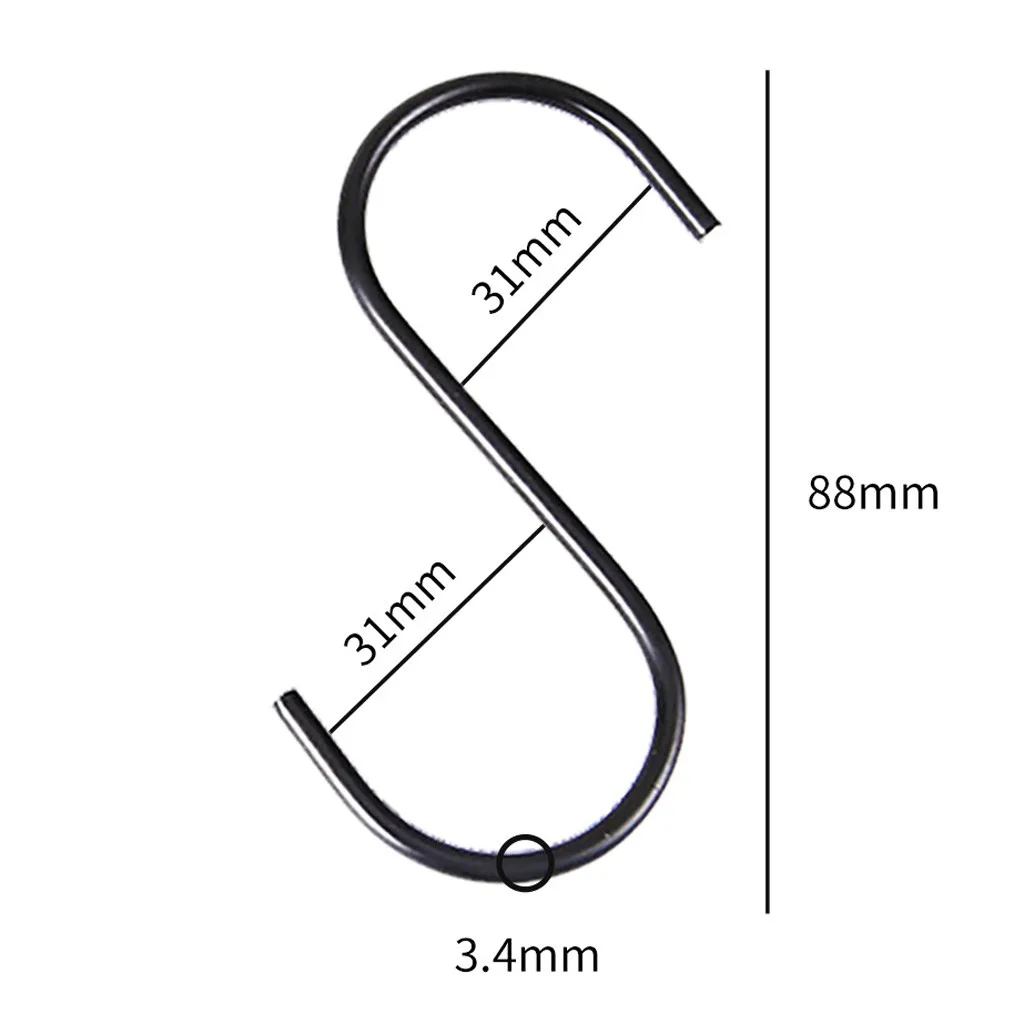 

30Pcs Space Aluminuml Practical Hooks S Shape Kitchen Railing S Hanger Hook Clasp Holder Hooks For Hanging Clothes Handbag Hook