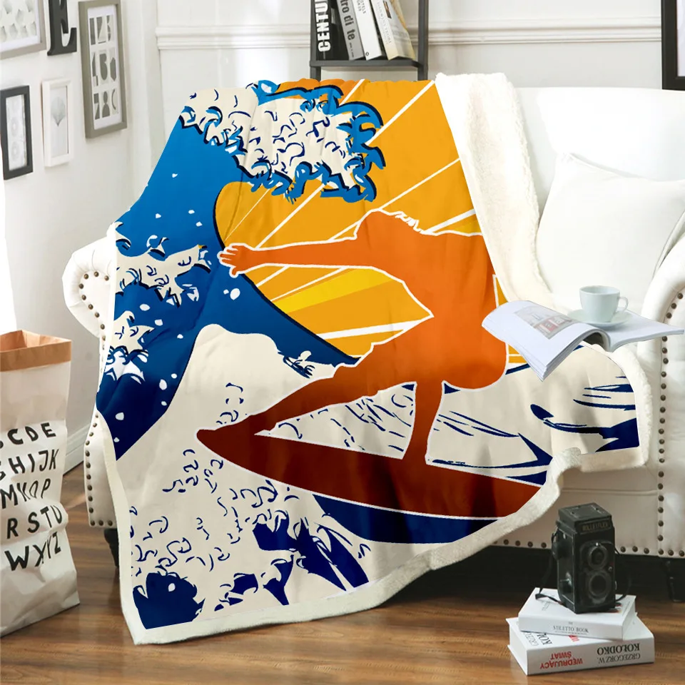 Шерстяное одеяло с цифровым принтом 3D модные одеяла ручной росписи для взрослых