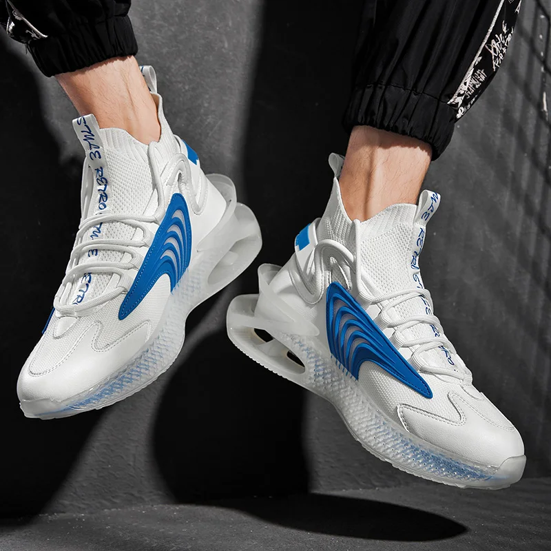 

Casual Shoes Men Hollow Out Mesh Super Light High Top Male Socks Sneakers Non-Slip Outdoor Sports Trainers Hombre Large Size