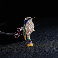 7 styles unisex bird branch brooch water drill painting oil pins dress banquet suits scarf dress coat jewelry decoration gifts