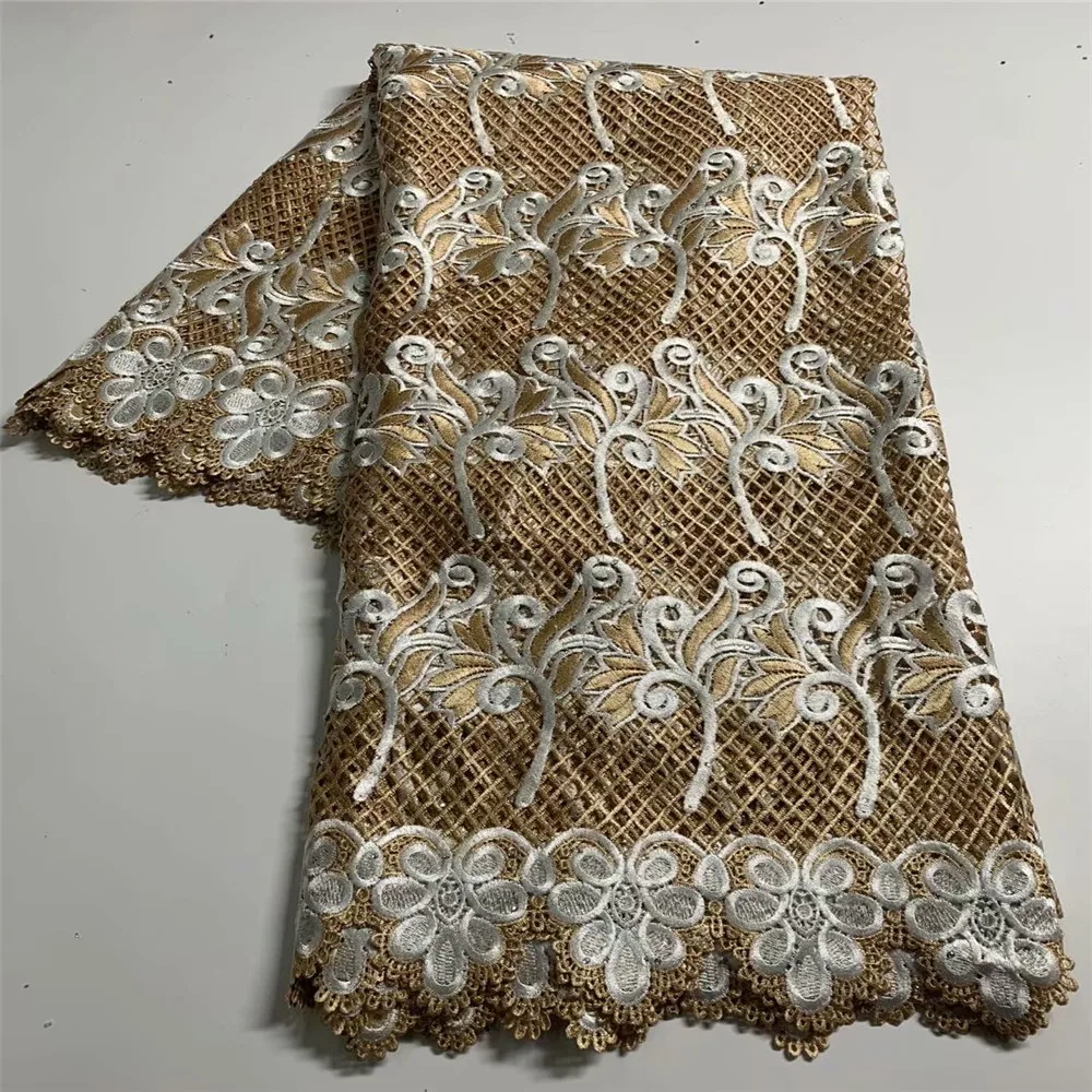 

French Cord Lace Fabric 2021 High Quality Lace African Guipure Lace Fabric Nigerian Lace Fabric For Wedding Dress df12-85