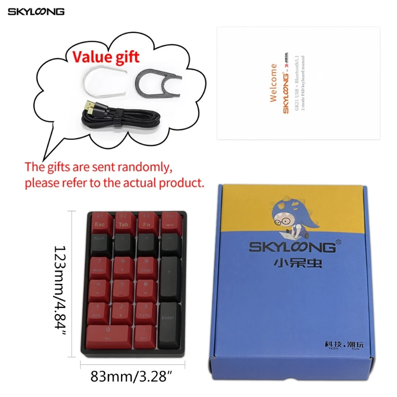 

USB Wired Numeric Keypad 21 Keys Digital Backlight Mechanical Keyboard Fully Programmable Hot Swappable PBT