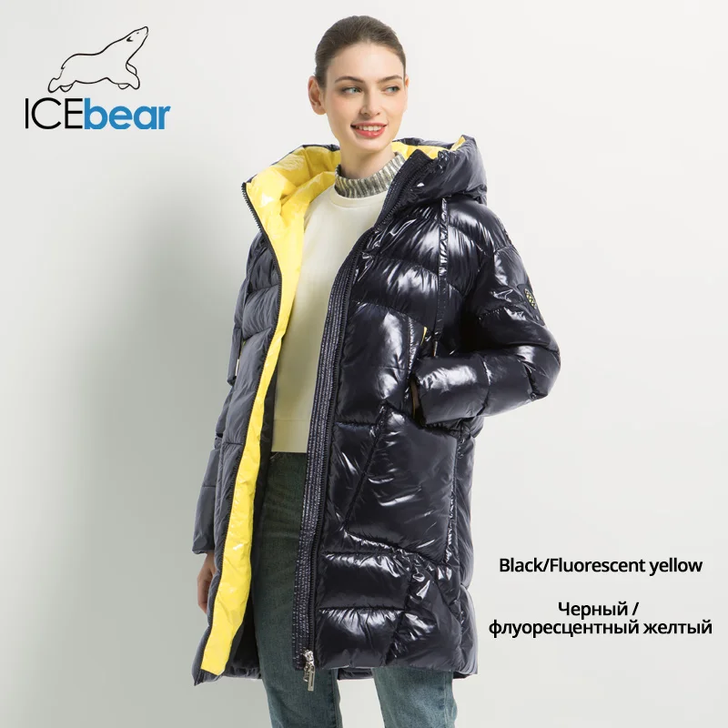 ICEbear2019 Новая зимняя женская куртка с капюшоном Женское пальто мода женская одежда высокого качества хлопок одежда бренд одежды GWD19504I - Цвет: G901-5