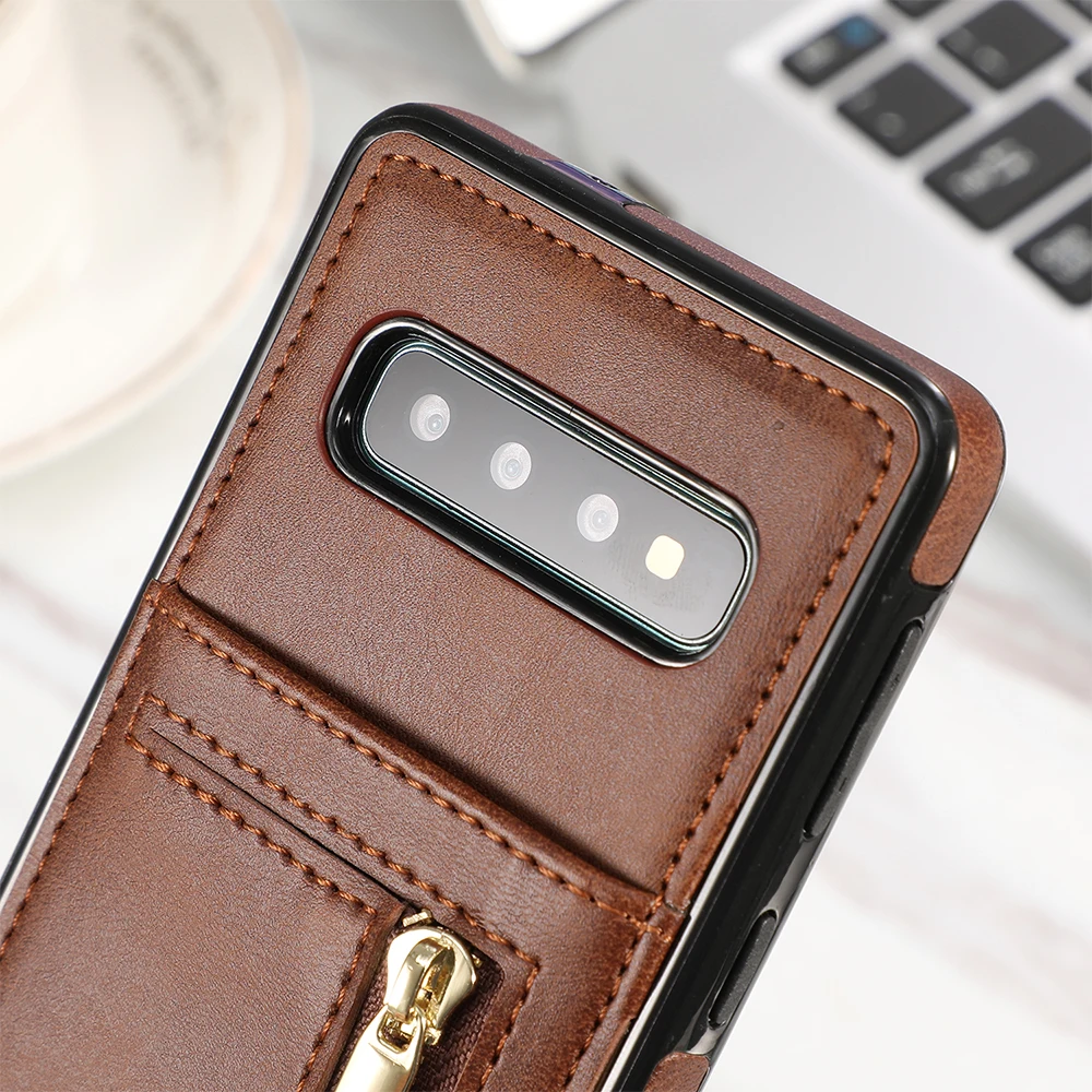 Чехол на молнии для Samsung S10 S10E S9 S8 Plus S7 Edge чехол Galaxy Note 10 9 8 кошелек с держателем карт