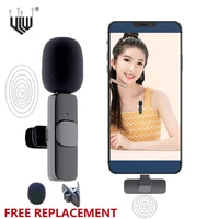 wireless lavalier microphone portable audio video recording mini mic for iphone android facebook youtube live broadcast gaming