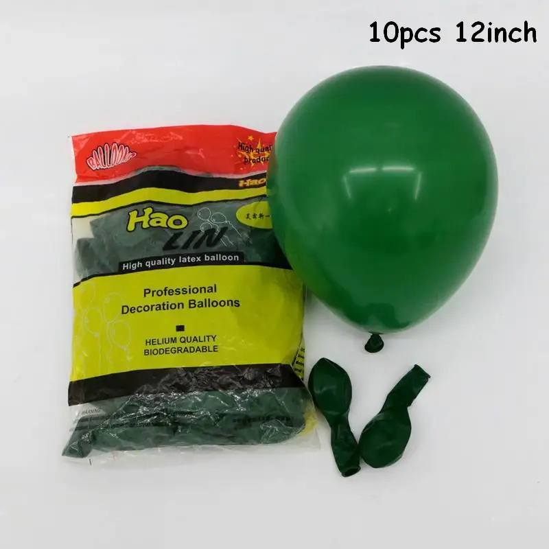 10pcs 12inch Вечерние шары в стиле сафари в джунглях, латексные шары в виде животных, воздушные гелиевые шары с цифрами, декор для детского дня рождения - Цвет: 10pcs 12inch