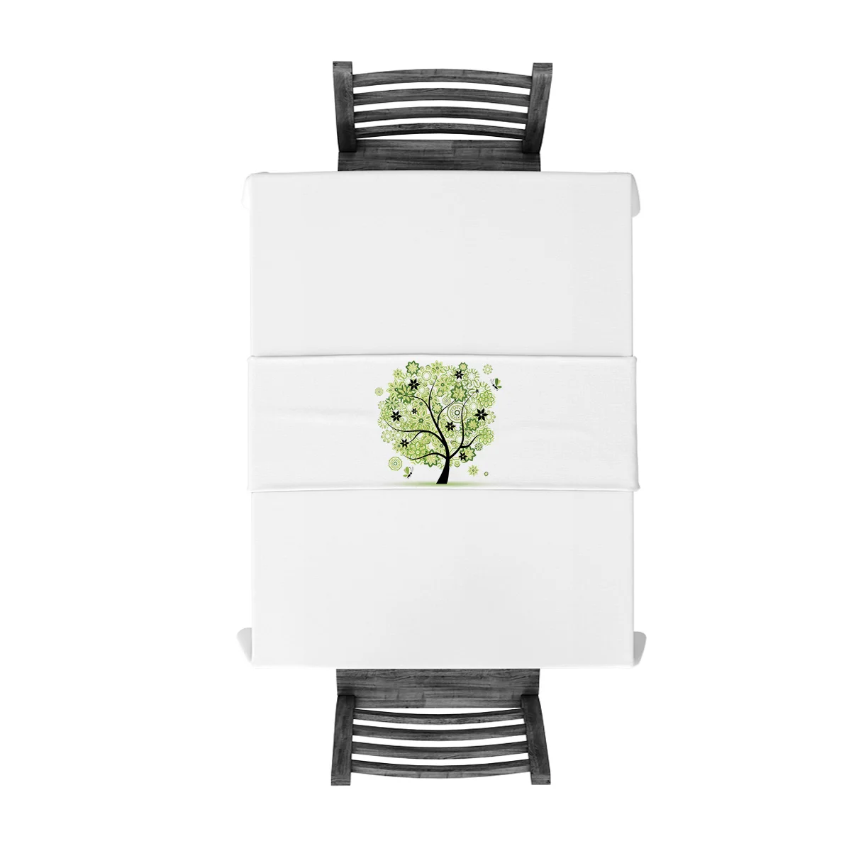 Современная настольная дорожка Life Tree с бабочками и цветами зеленая для свадебной