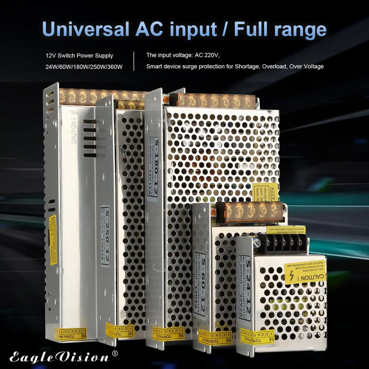 DC 12V 15A 180W алюминиевый сплав переключатель питания адаптер драйвера/источник