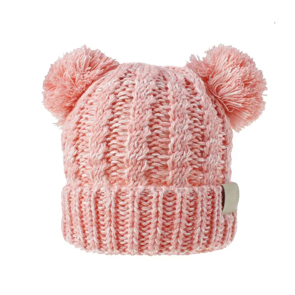 Детская шерстяная вязаная шапка двойной вязаный шарик для мальчиков и