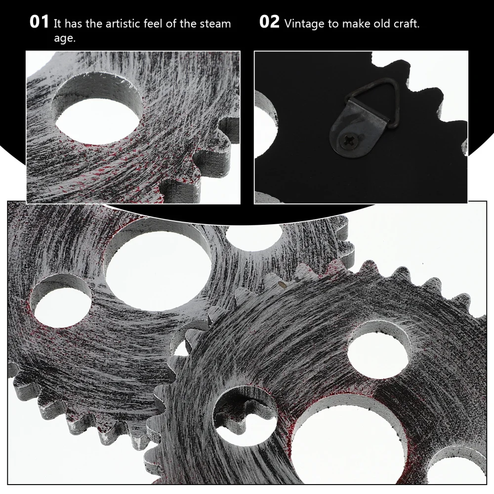 2 шт. промышленных Стиль настенные деревянные украшения дома круглая Шестерня