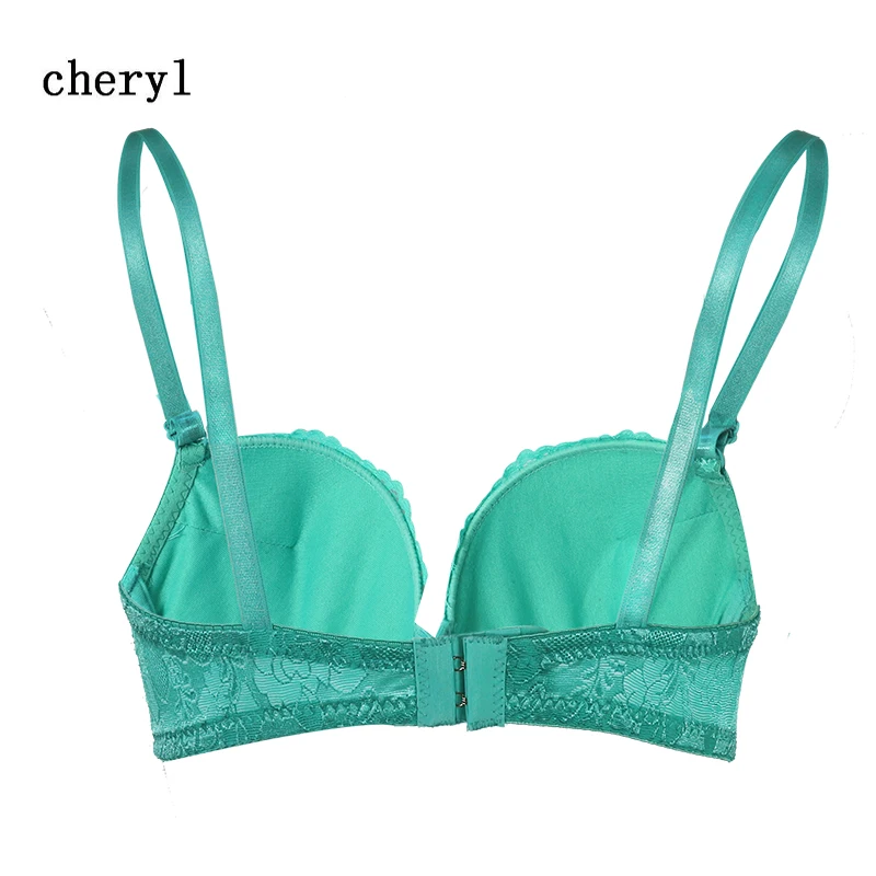 Сексуальный зеленый кружевной бюстгальтер женское белье 3/4 чашки удобные