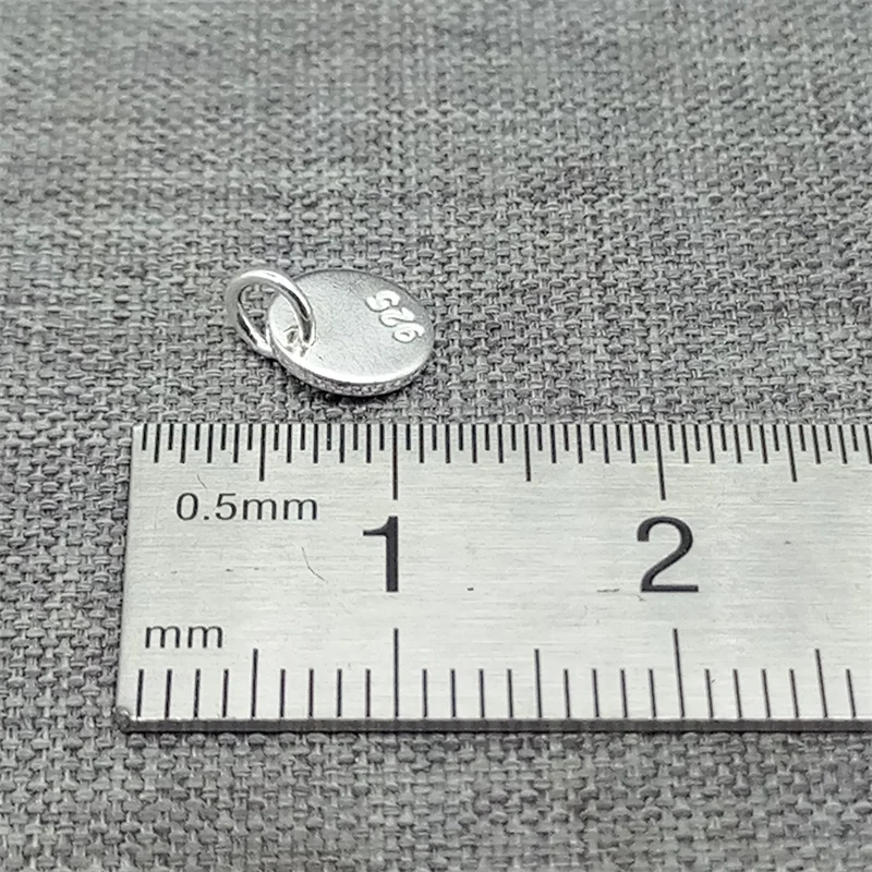 Маленькие круглые шармы из стерлингового серебра 925 пробы с кольцом для