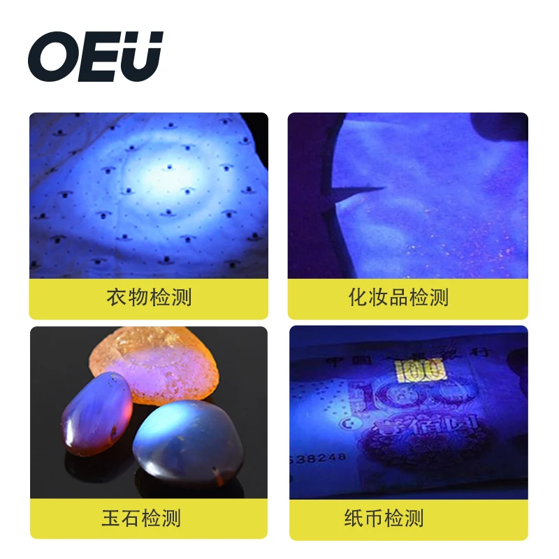 

Powerful UV Flashlight LED Ultraviolet Lamp Hand Torch USB Rechargeable 18650 Black Light Pet Urine Stains Detector Portable