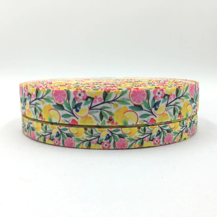 

15-25mm 5 Yards Flowers Printed Grosgrain Ribbon Wedding Party Decorative Ribbons DIY Hair Bows Handmade Accessories