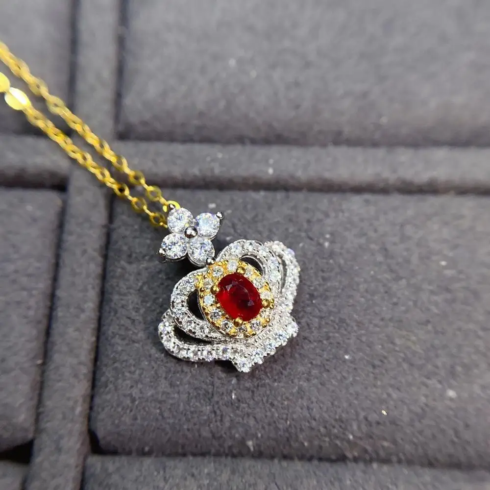 

Shilovem натуральный Новый Горящий голубь Кровь Рубин драгоценный камень подвески для женщин реальный 925 пробы серебро тонкий 3*4 мм jcz0304678agh