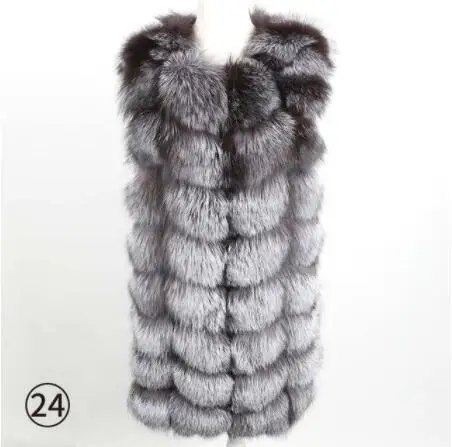 long short 88cm-9 Новинка, зимний женский жилет из лисьего меха, настоящий натуральный цельный Лисий мех, длинное пальто, 88 см, куртка из натурального меха, жилет - Цвет: long short 88cm-9