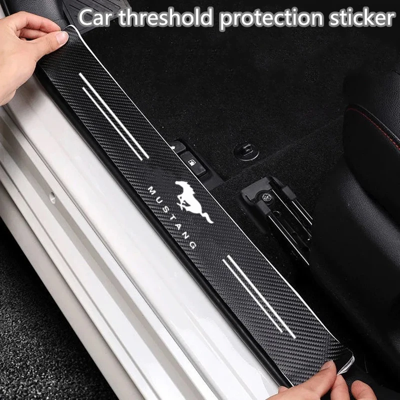 

Car Door Edge carbon fiber Protector Car Door Sill Sticker Anti Scratch Protection Stickers For Ford Mustang GT SHELBY