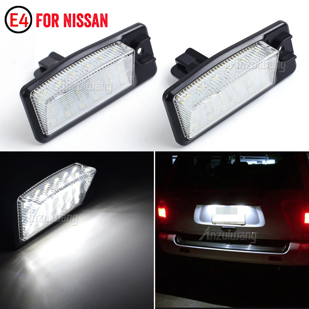 

2Pcs LED License Number Plate Light Lamps For Nissan Altima L32 Rogue T32 X-Trail Pathfinder R51 Maxima A35 Murano Z50 Z51