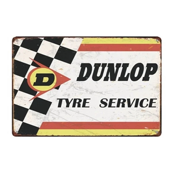 Модный принт модный металлический жестяной знак шины Dunlop Service Bar Pub Home Vintage Retro