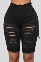 women short jeans ripped distressed hollow out stretch denim shorts