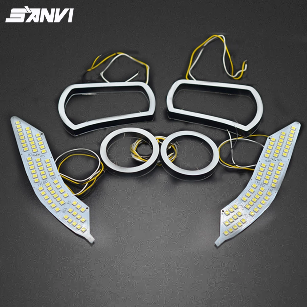 

KIA K5 эксклюзивное использование фотообои глаза ангела квадратная/круглая форма полный набор изготовленный на заказ ДХО два цвета белый желтый 18 Вт 12 В