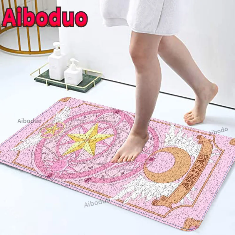 

Pink Carpet Pattern 40x60/50x80CM Bathroom Carpet Modern Home Decoration Non-slip Bedroom Bathroom Waterproof Room Floor Rug Mat