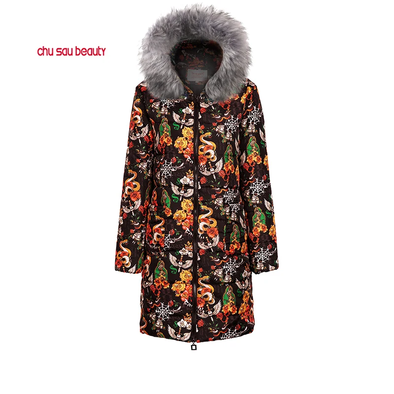 CZ1915-BK--BK Новинка, Длинная зимняя женская куртка, зимние куртки из искусственного меха, зимняя одежда для бомберов KOOL, повседневные парки, пуховики из хлопка 4XL 5XL - Цвет: CZ1915-BK--BK