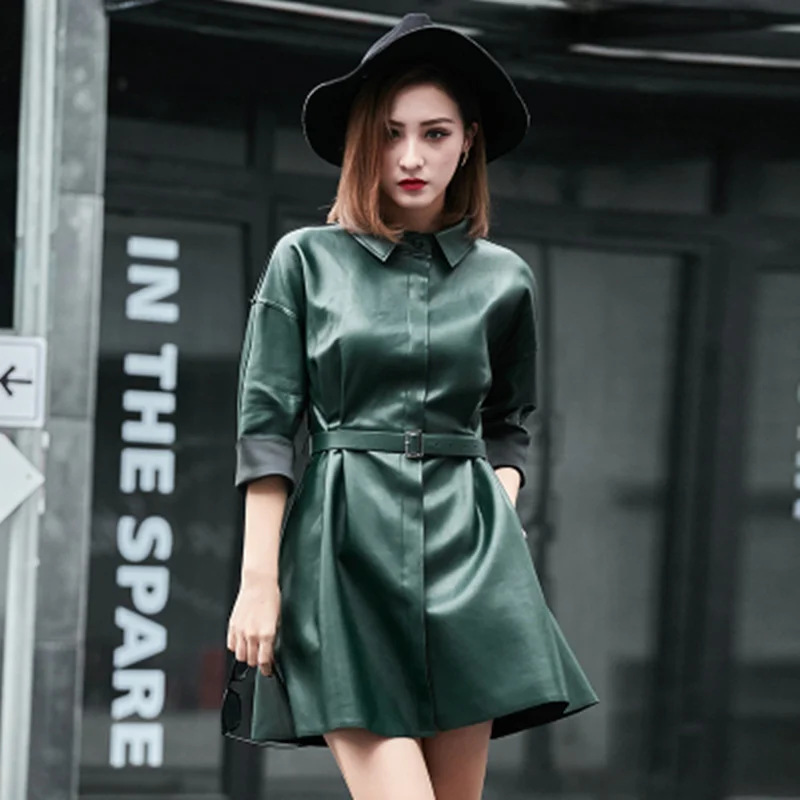 Весна 2020 и осень женская кожаная куртка новая красная мотоциклетная тонкая