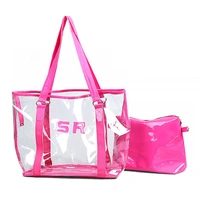3pcslot waterproof transparent jelly crystal women shoulder bags ladies clear pvc handbags large capacity tote bag