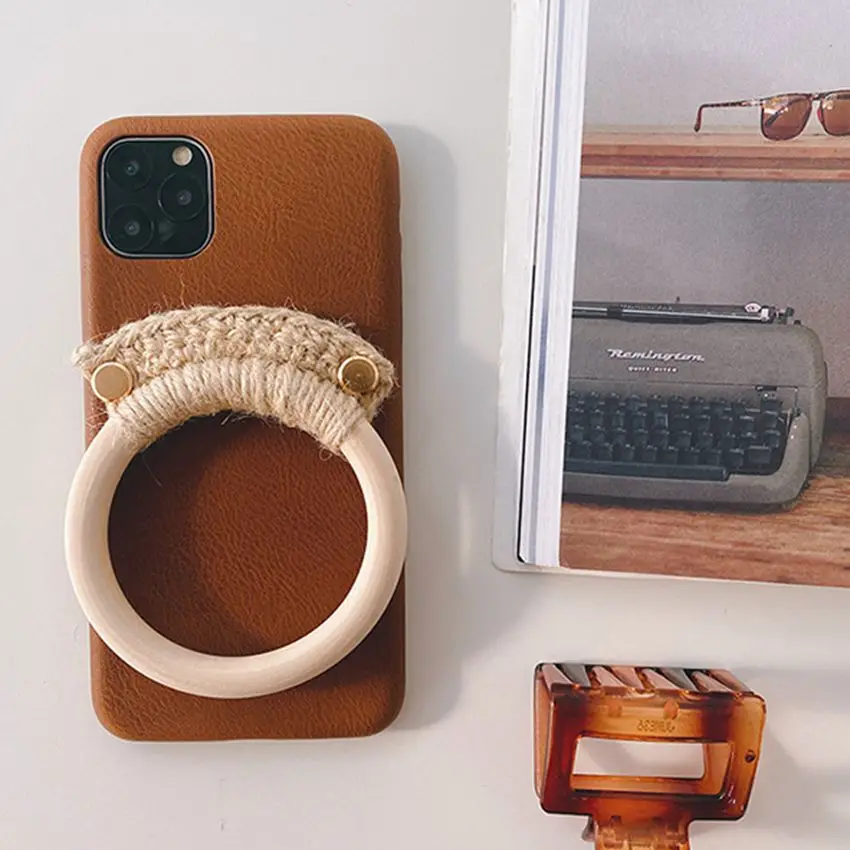 

Hemp Rope Wrist Strap Phone Case For iPhone 12 11 Promax Xsmax XS X 10 XR 8 7 Plus mini Funda Capa vintage Holster Coque Cover