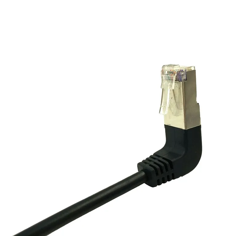 Двойной угловой и 90 градусов Cat5e 8P8C FTP STP UTP Cat 5e Ethernet сетевой кабель RJ45 патч-корд 0 5 м