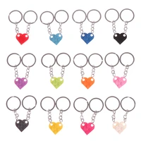 2pcs cute love heart brick keychain for couples friendship birthday jewelry gift