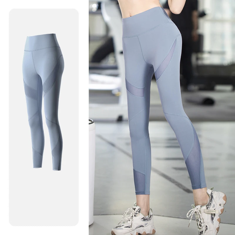 Seamless Yoga Pants Stretch Sexy Striped Women Fitness Pants High Waist Breathable Push Up Sports Running Pants Leggings