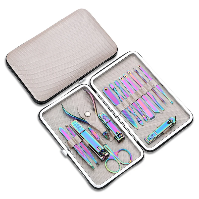

15pcs Stainless Steel Nail Clippers Trimmers Tweezer Scissors Set Multifunction Manicure Art Tools Manicure Pedicure Care Kit