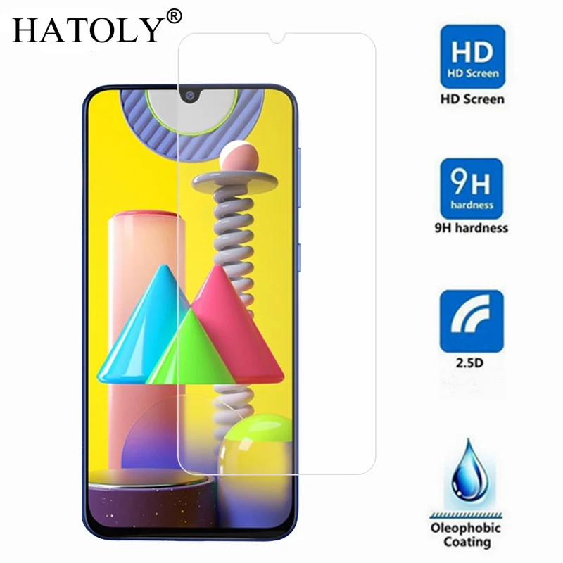 HATOLY 2 шт. закаленное стекло для Samsung Galaxy M31 ультратонкая Защита экрана пленка