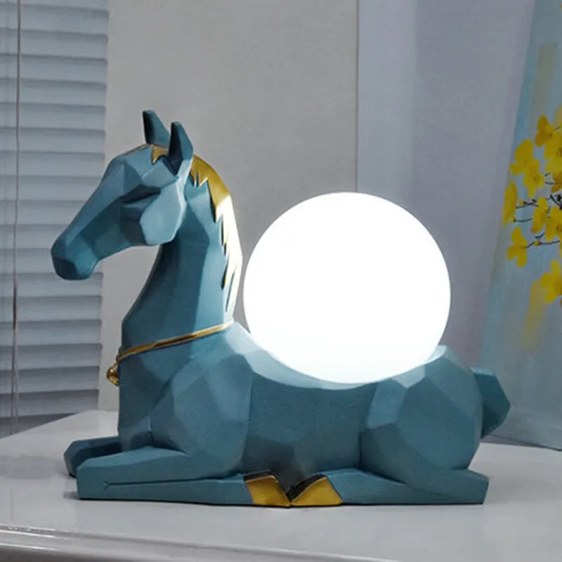 Современная Скандинавская абстрактная Геометрическая статуя лошади настольные