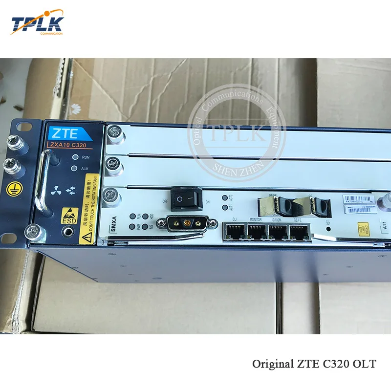 Оригинальное мини шасси OLT C320 GPON EPON с 2 * 10GE SMXA/3 картами питания постоянного тока