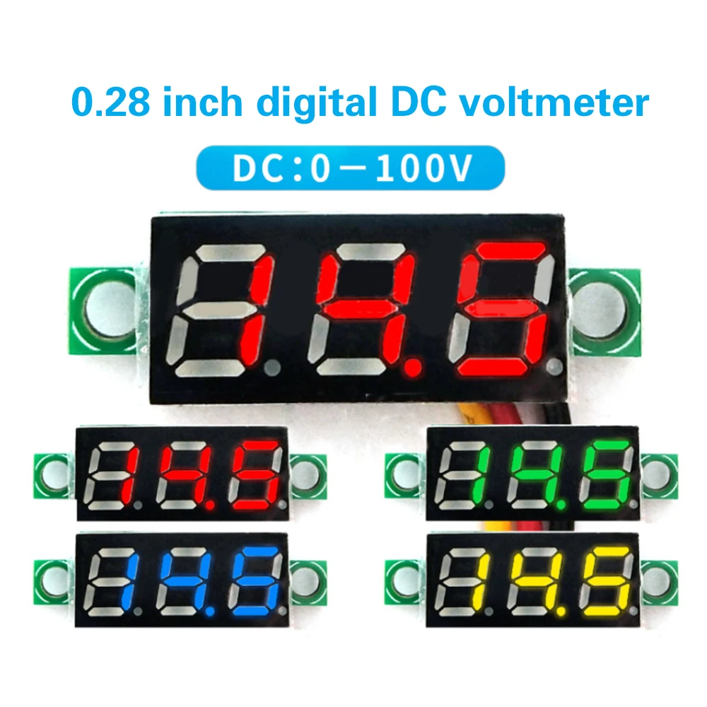 

1PCS 0.28 Inch Digital LED Mini Display Module DC2.5V-30V DC0-100V Voltmeter Voltage Test