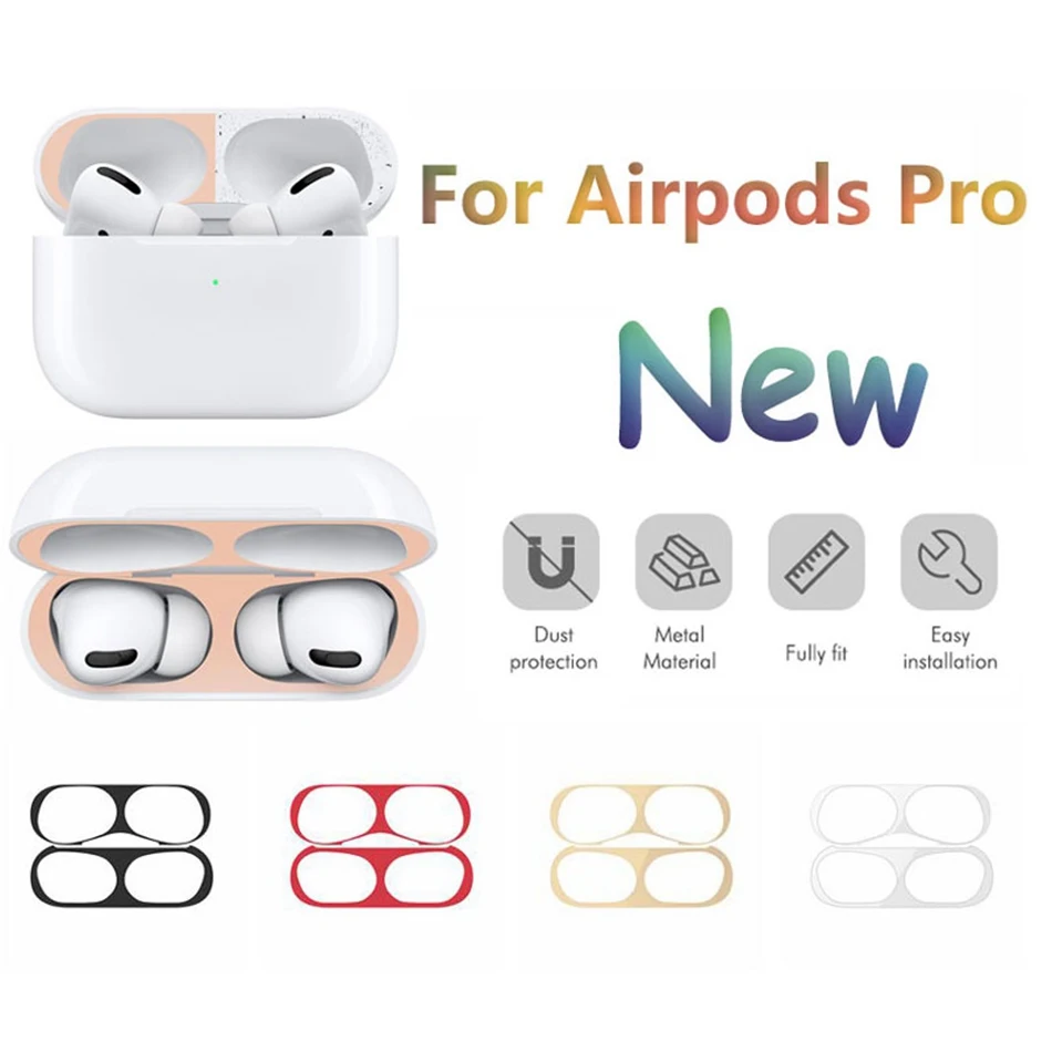 Металлический чехол для Airpods Pro пылезащитная наклейка Apple Air Pods 3 защитная