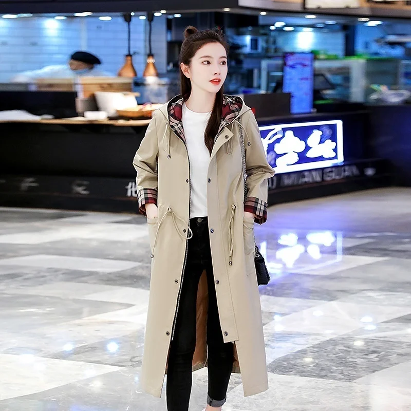 

Women Trench Women's Coat And Trench Coat 2021 Autumn Korean Style Mid-Length Popular Simple Tops Women's Coat Overcoat Women