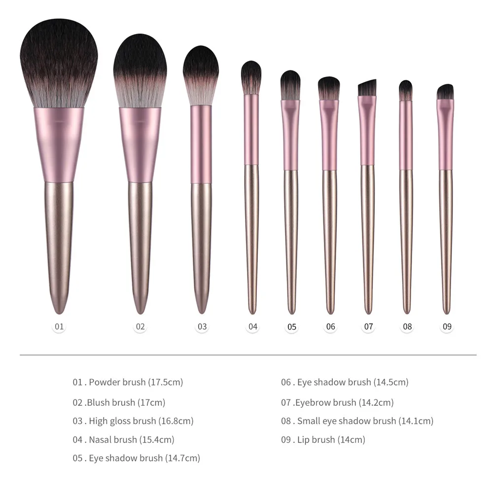 

9 Pcs Make Up Tools Makeup Brushes Set Professional Make Up Brushes Set High Quality Face eyes Makeup Brushes Pink Makeup Brush