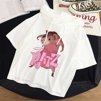 kawaii mouse ratz letter anime t shirt 2021 short sleeve funny hooded t shirts sports summer clothes for women animal ratz shirt