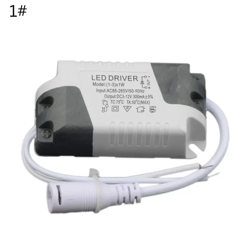 

LED Light Driver AC 85-265V 1-3W/4-7W/8-12W/12-18W/18-25W Light Transformer Power Supply Adapter